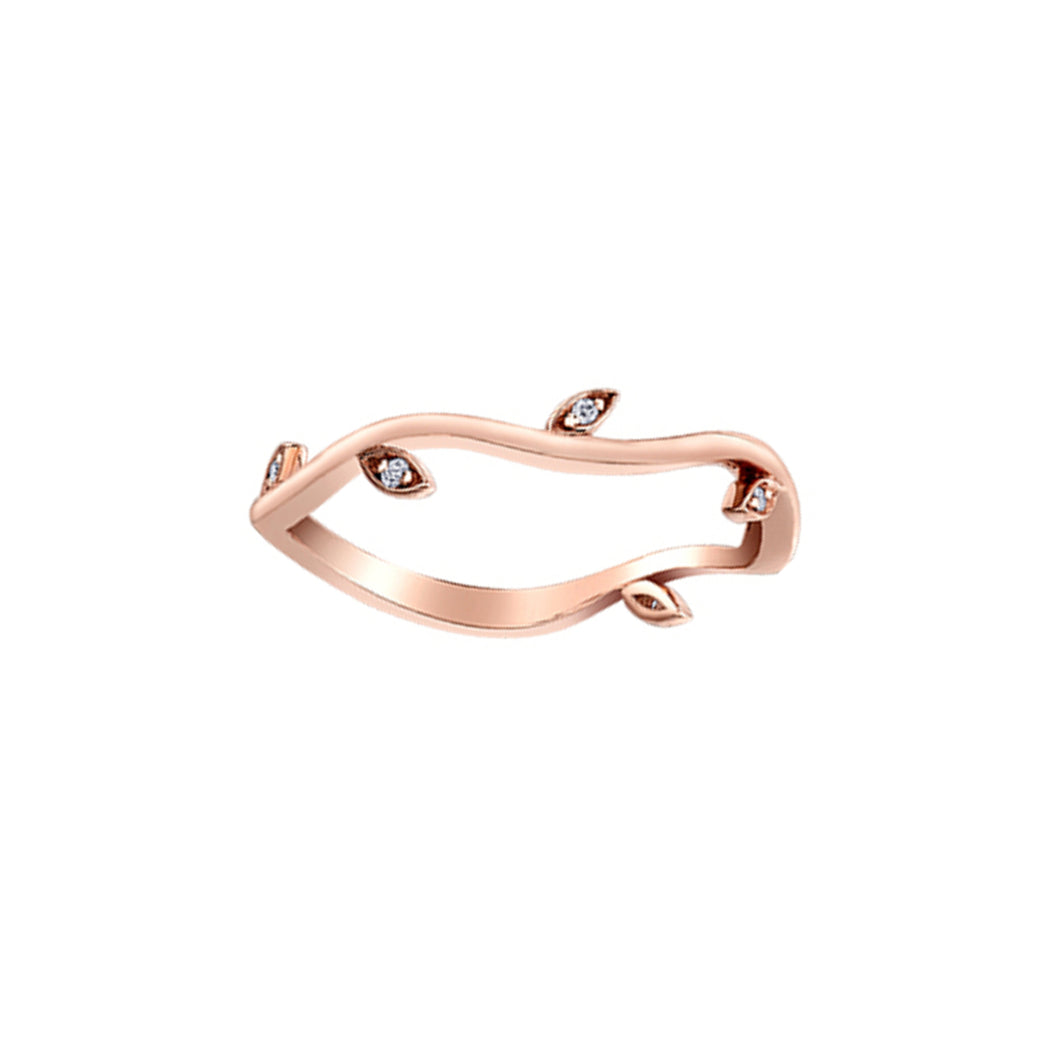 030166 10K Rose Gold With Diamonds Ring