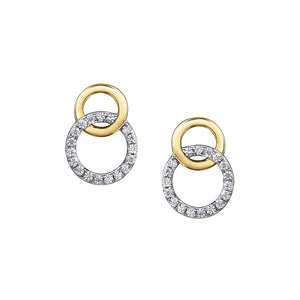 150707 10K Yellow Gold 0.14CT TW Diamond Stud Earrings