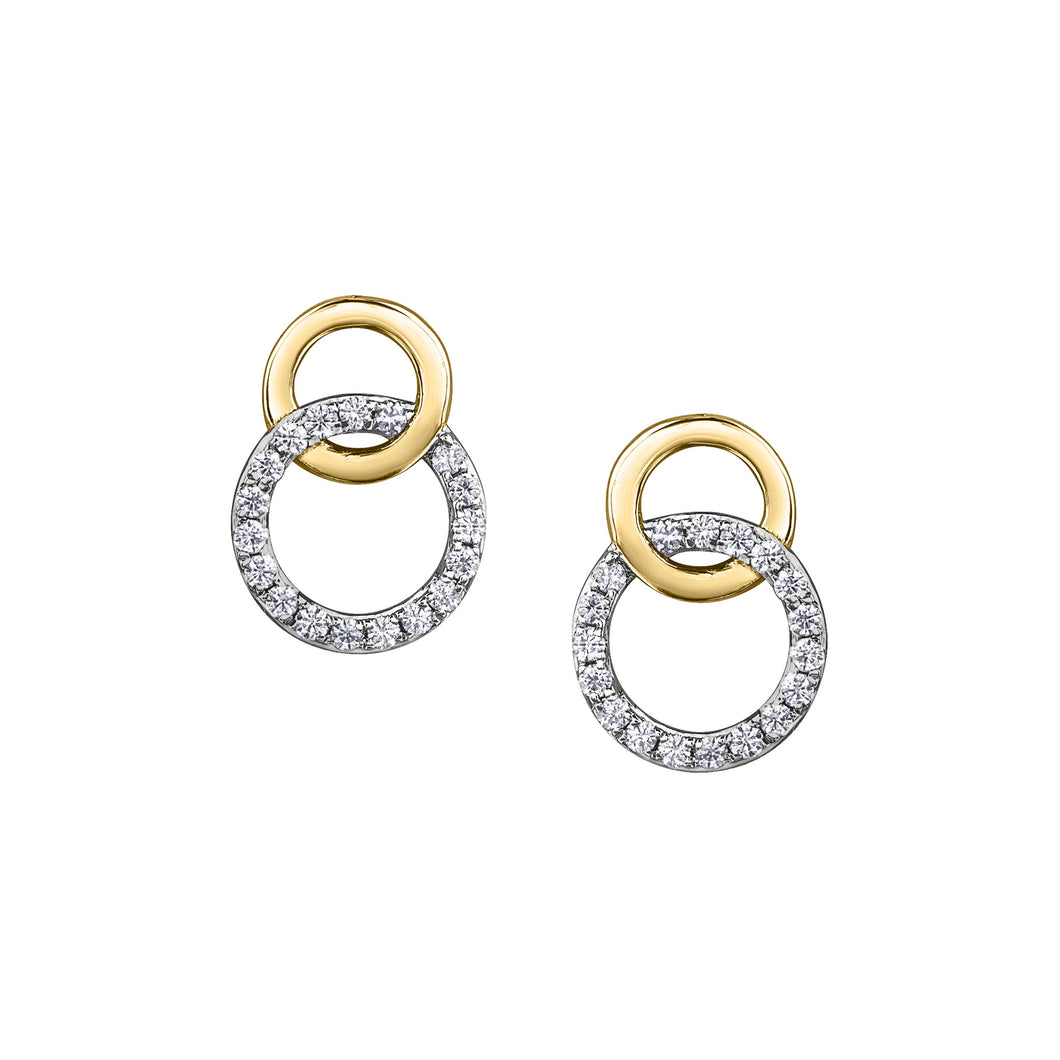 150707 10K Yellow Gold 0.14CT TW Diamond Stud Earrings