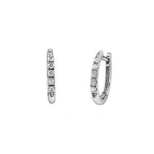 151070  OUT OF STOCK, PLEASE ALLOW 3-4 WEEKS FOR DELIVERY 10KT White Gold .15CT TW Diamond  Huggie Earrings