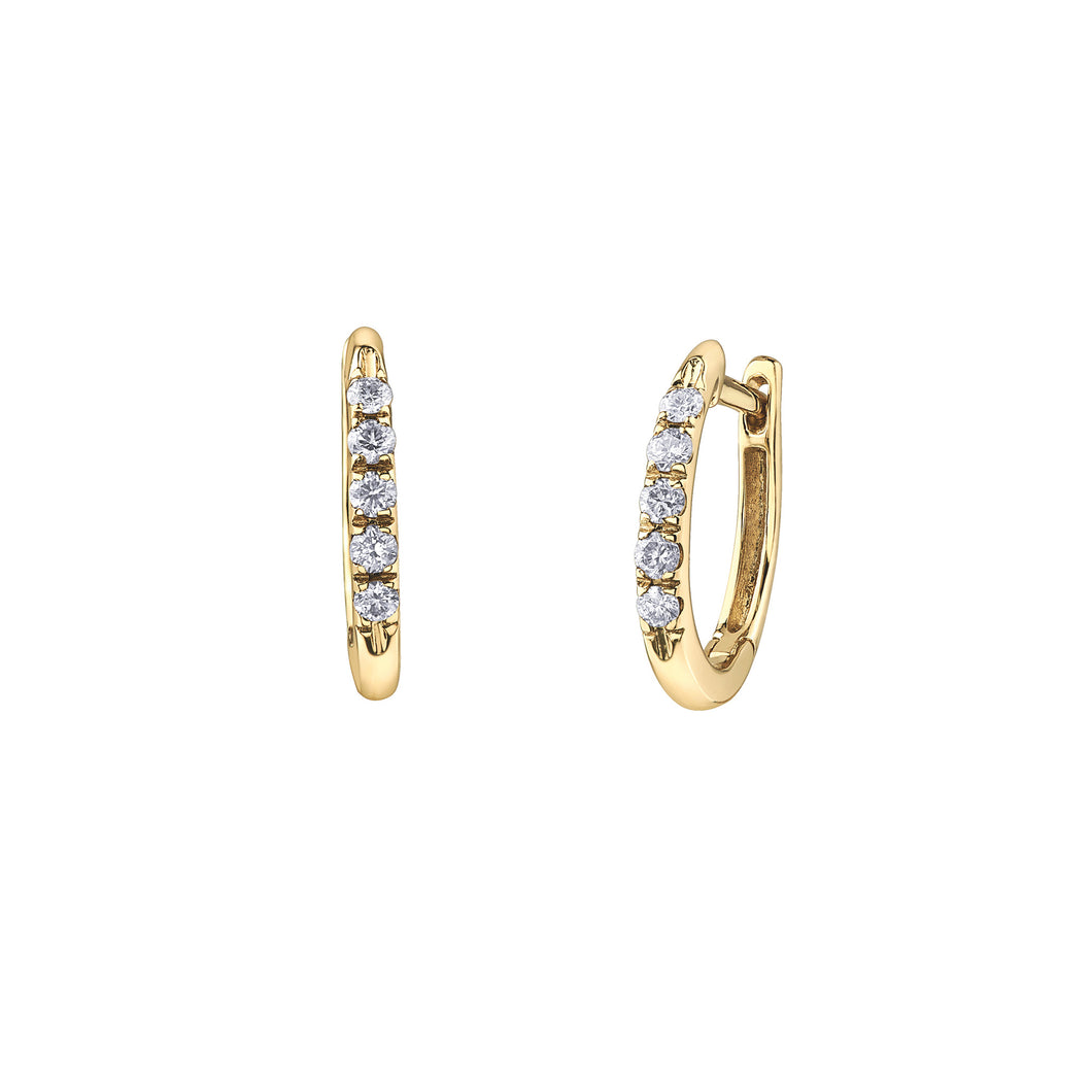 151042  10KT Yellow Gold 0.15CT TW Diamond Huggie Earrings