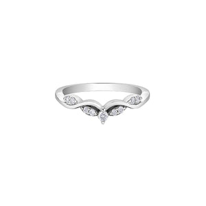 030201 OUT OF STOCK PLEASE ALLOW 3-4 WEEKS FOR DELIVERY 10KT White Gold .11CT TW Diamond Chevron Ring