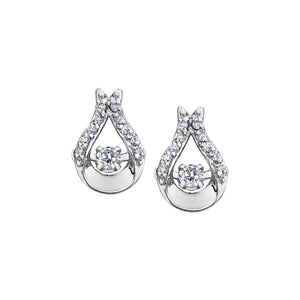 151088 10K White Gold .14CT TW Dancing Diamond Earrings