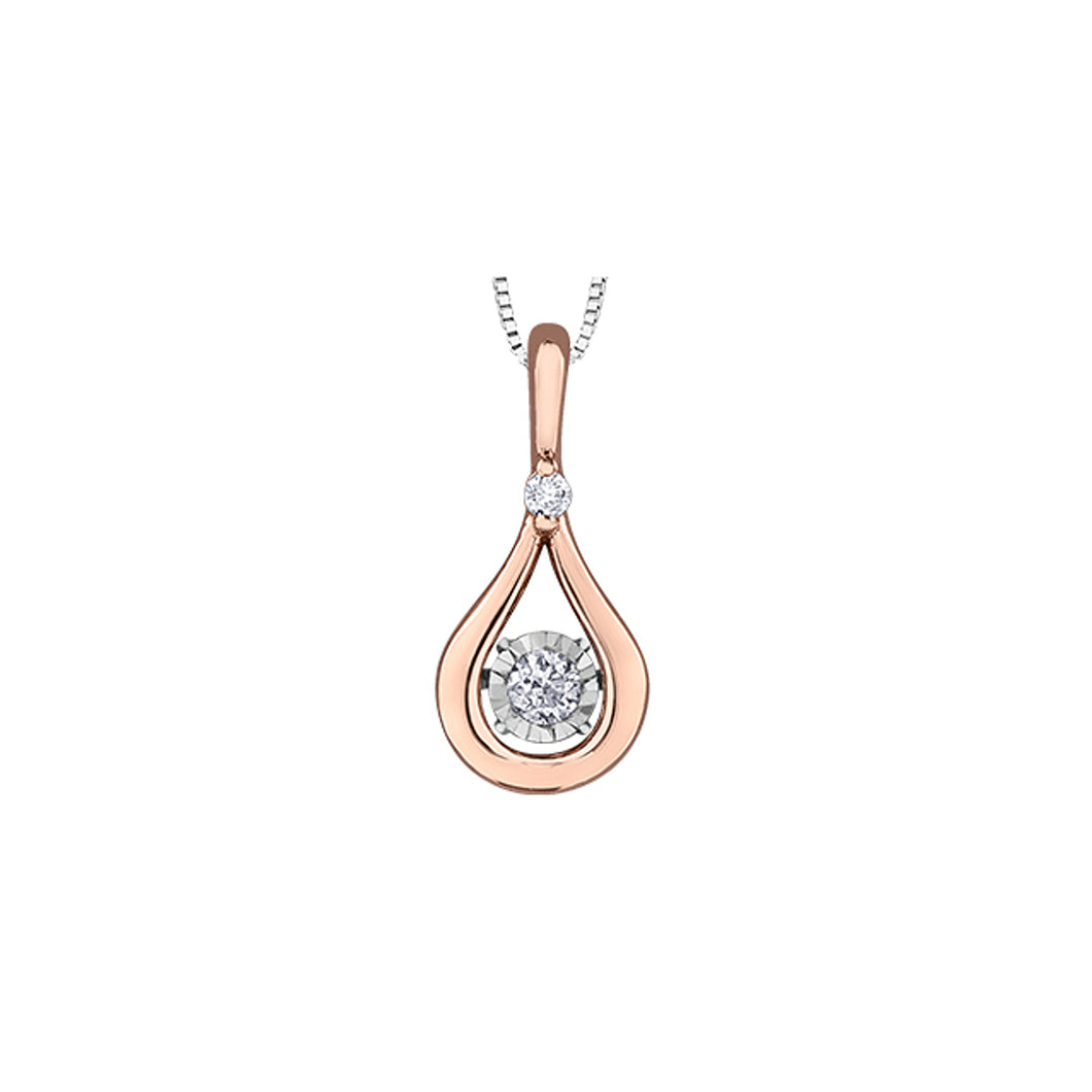 141587 OUT OF STOCK PLEASE ALLOW 3-4 WEEKS FOR DELIVERY 10K Rose & White Gold .10CT TW Dancing Diamond Pendant