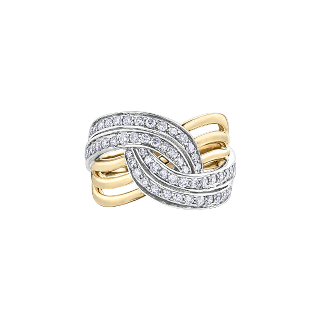 020220 10KT Yellow & White Gold 1.00CT TW Diamond Ring