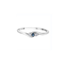 Load image into Gallery viewer, 060141 OUT OF STOCK PLEASE ALLOW 3-4 WEEKS FOR DELIVERY 10KT White Gold Blue Sapphire &amp; .04CT TW Diamond Ring
