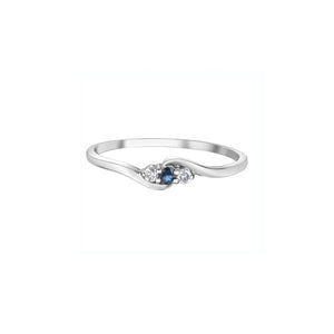 060141 OUT OF STOCK PLEASE ALLOW 3-4 WEEKS FOR DELIVERY 10KT White Gold Blue Sapphire & .04CT TW Diamond Ring