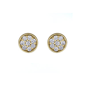 151199 OUT OF STOCK PLEASE ALLOW 3-4 WEEKS FOR DELIVERY 10K Yellow Gold .08CT TW 16 Diamond Stud Earrings