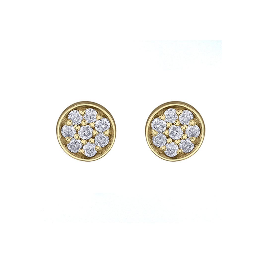 151199 OUT OF STOCK PLEASE ALLOW 3-4 WEEKS FOR DELIVERY 10K Yellow Gold .08CT TW 16 Diamond Stud Earrings