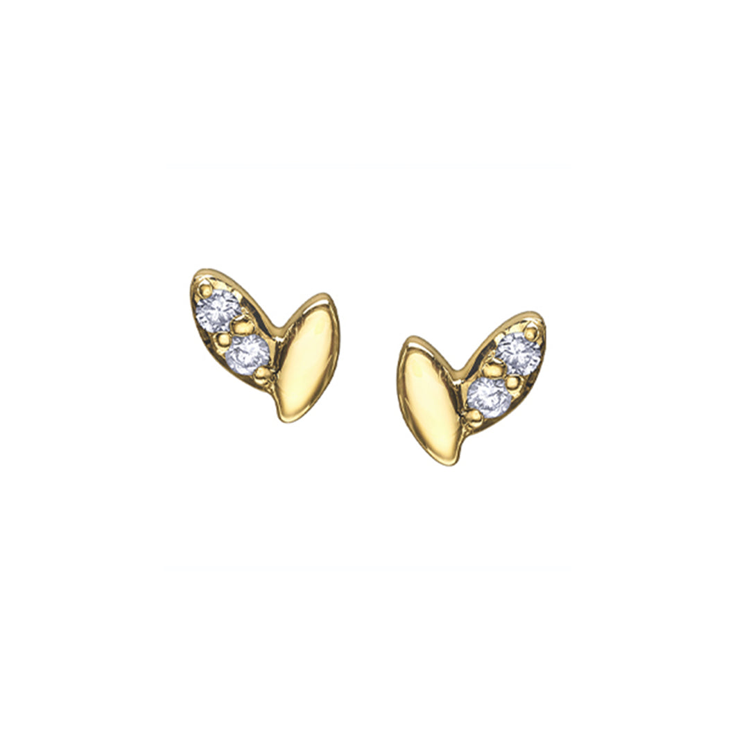 151185 10K Yellow Gold .03CT TW Diamond Earrings