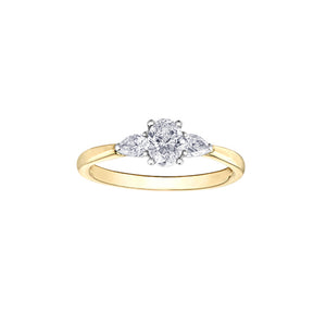 020170 14KT Yellow & White Gold .65CT TW Oval Center Diamond Ring
