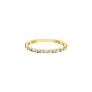 030524 OUT OF STOCK PLEASE ALLOW 3-4 WEEKS FOR DELIVERY 10KT White Gold .27CT TW Straight Baguette & RBC Diamond Ring