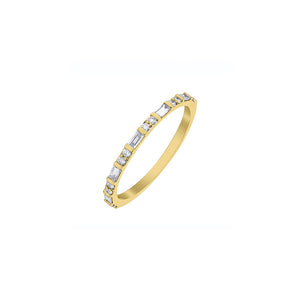 030524 OUT OF STOCK PLEASE ALLOW 3-4 WEEKS FOR DELIVERY 10KT White Gold .27CT TW Straight Baguette & RBC Diamond Ring