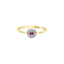 Load image into Gallery viewer, 060261 10KT Yellow Gold Ruby &amp; .06CT TW Diamond Ring

