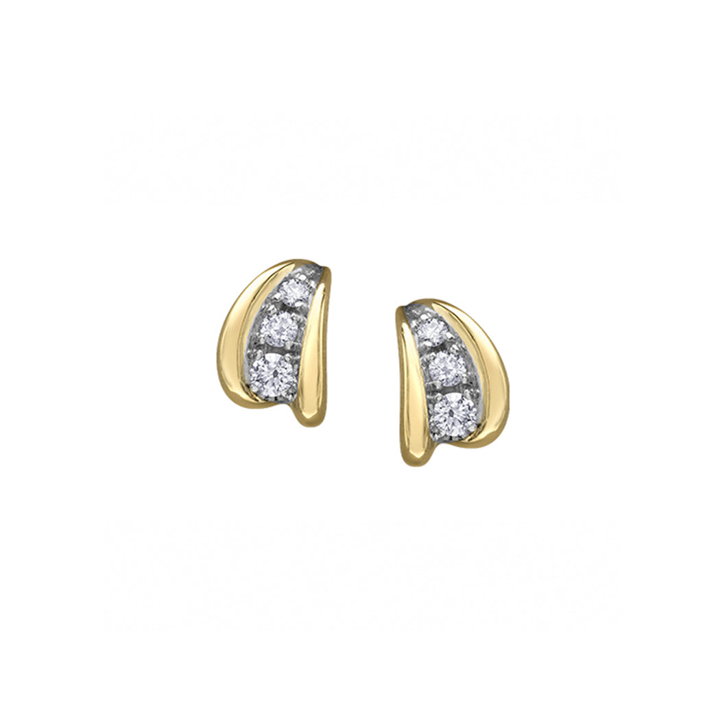 151191 10K Yellow Gold .10CT TW Diamond Earrings