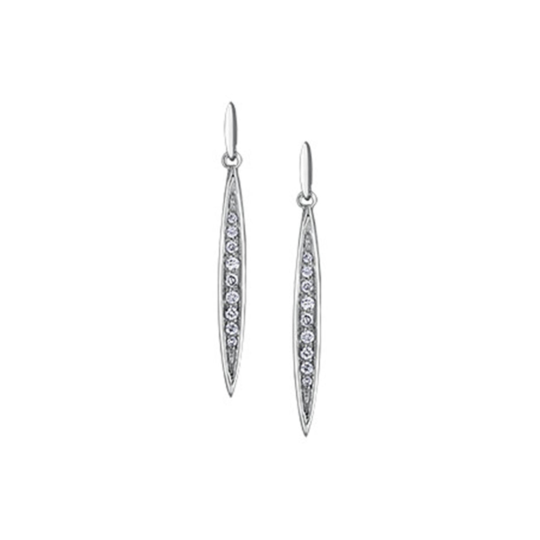 151214 10K White Gold and .10CT TW Diamond Earrings