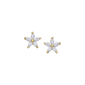 151215 10K Yellow Gold .25CT TW Marquis Diamond Earrings