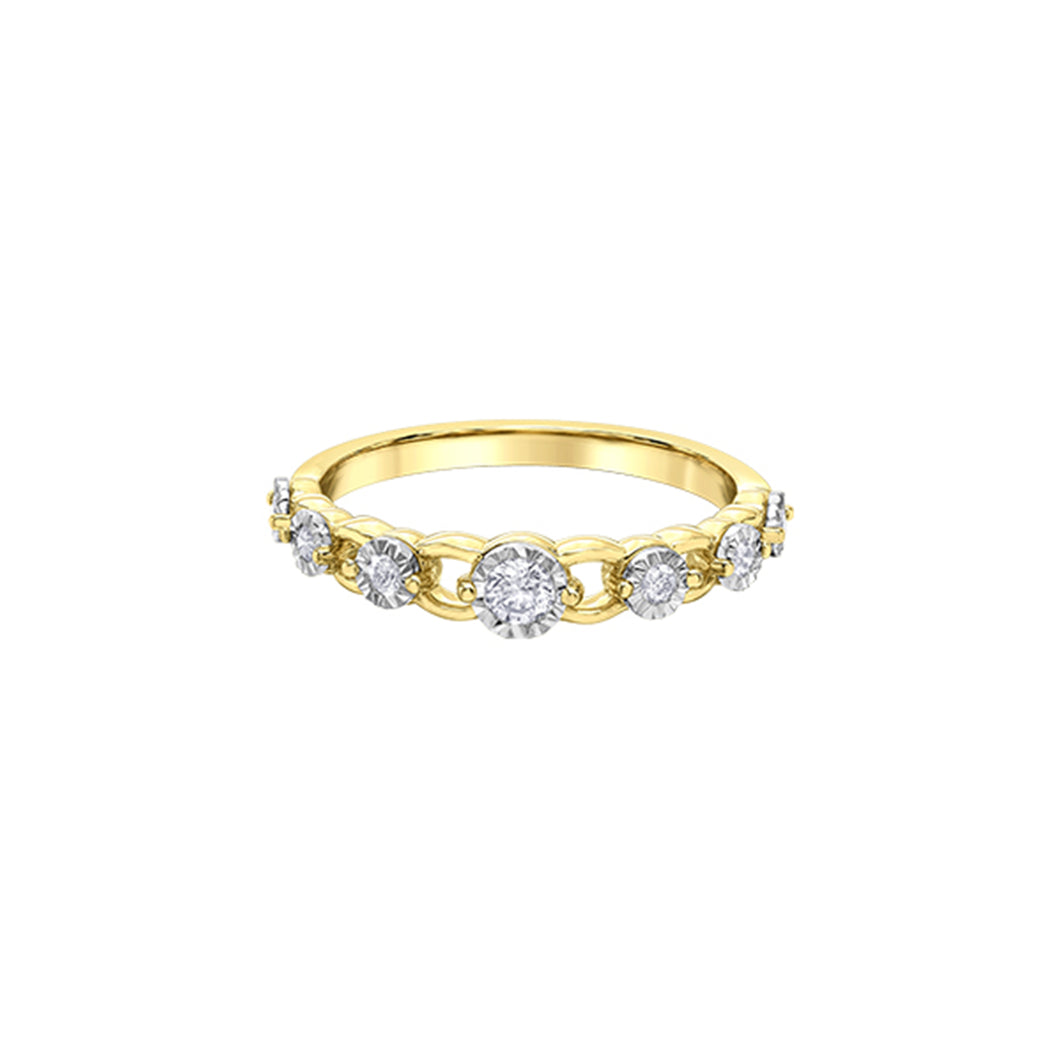 030464 10KT Yellow & White Gold .18CT TW Diamond Ring