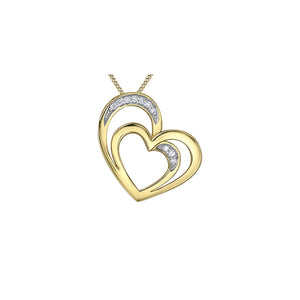 141783 OUT OF STOCK, PLEASE ALLOW 2-3 WEEKS FOR DELIVERY 10K Yellow Gold .06CT TW Diamond Heart Pendant