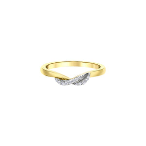 100082 10K Yellow Gold & .06CT TW Diamond Matching Wedding Band
