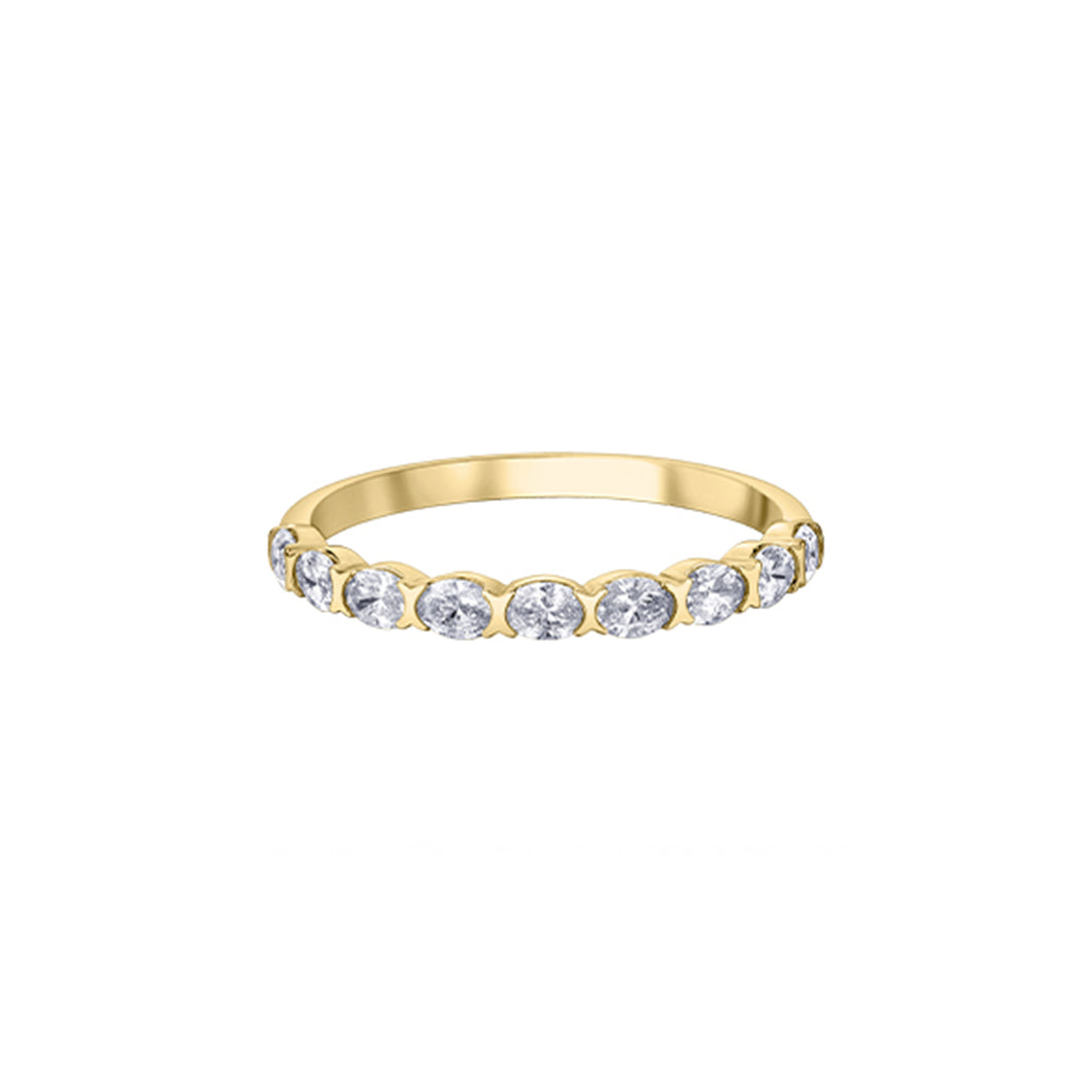 080173 OUT OF STOCK PLEASE ALLOW 3-4 WEEKS FOR DELIVERY 14K Yellow Gold & .45CT TW Oval Diamond Wedding Band