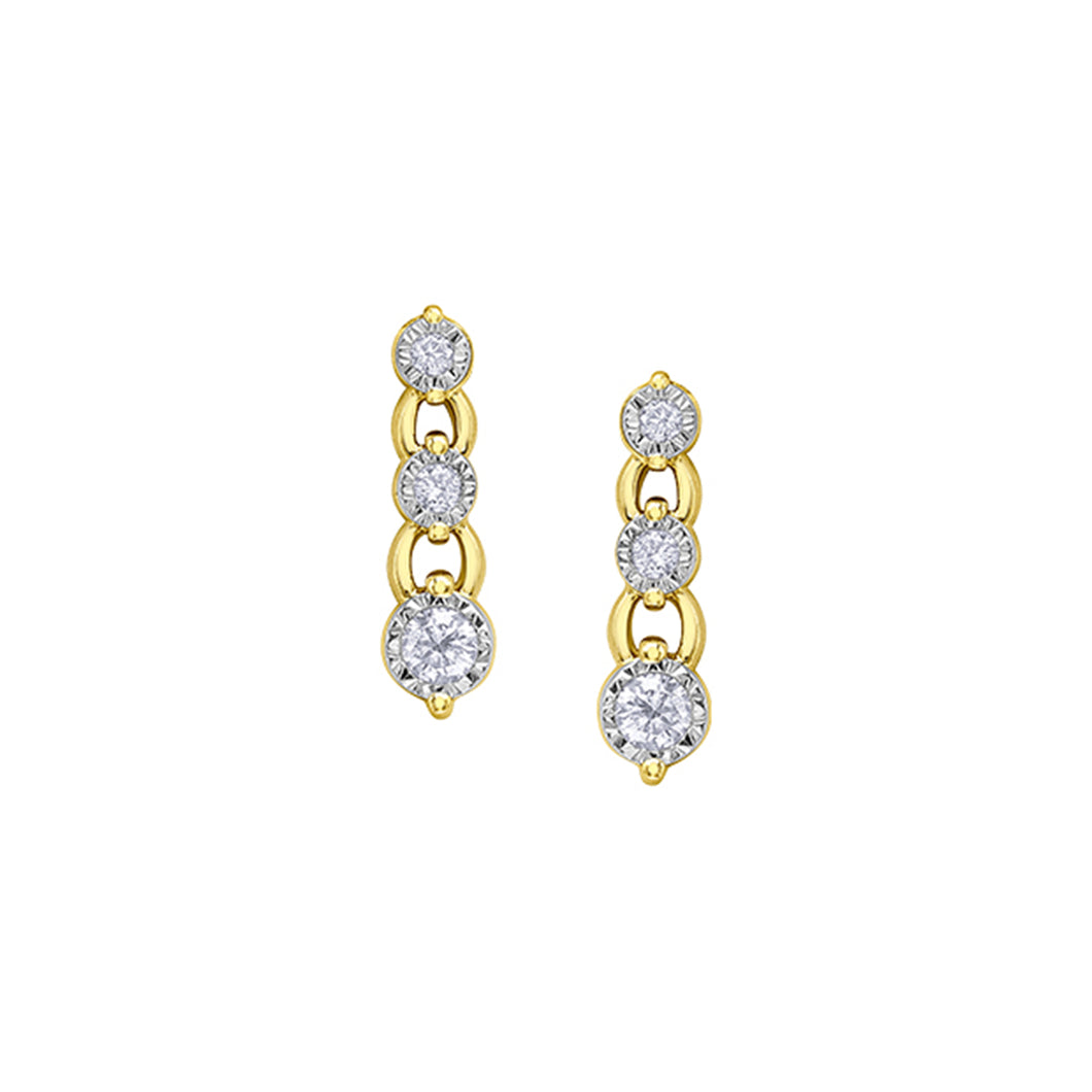 151255 10K Yellow & White Gold .23CT TW Diamond Earrings