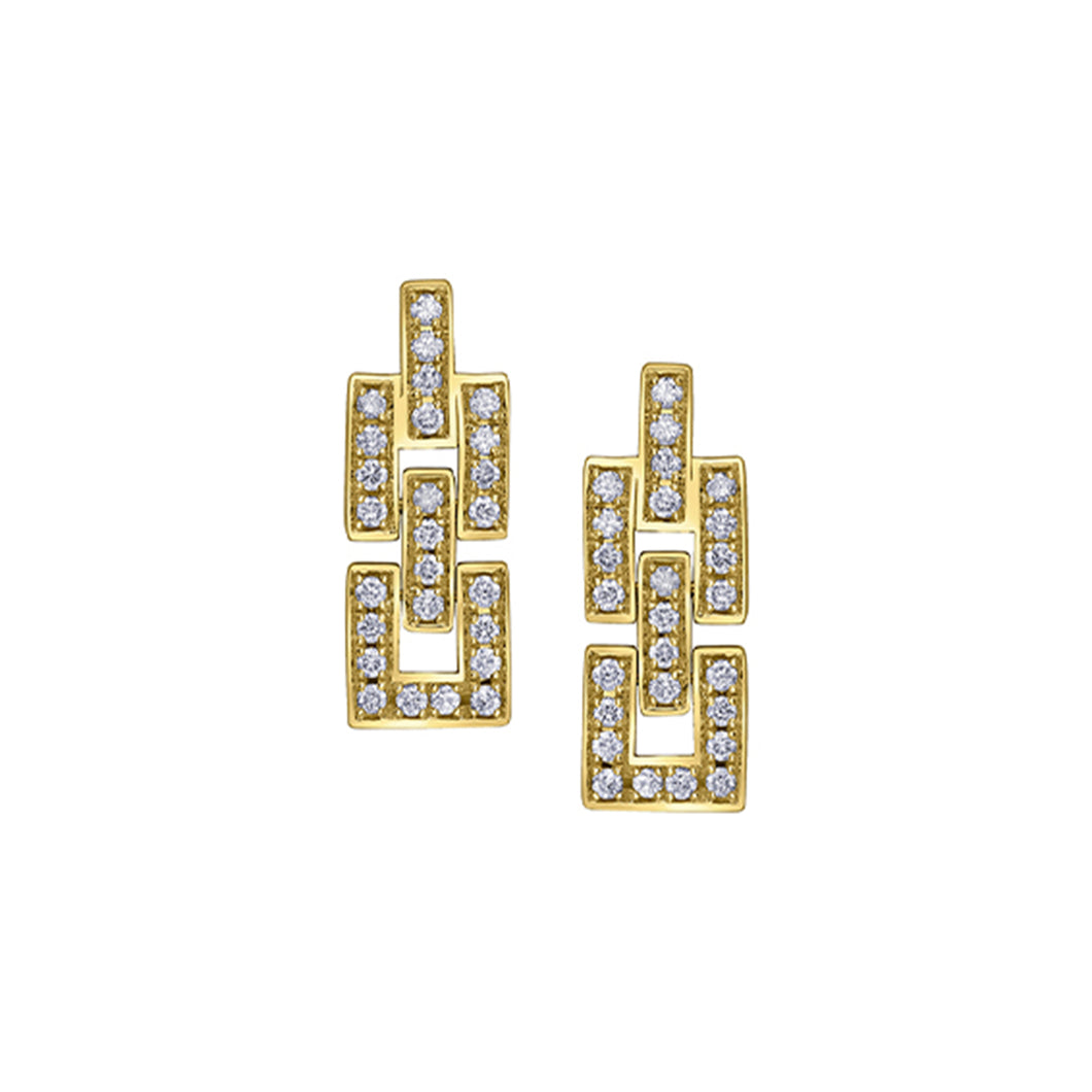 151269 10K Yellow Gold 0.50ct tw 52 Diamond Earrings