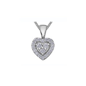 141863 10KT White Gold .10CT TW Diamond Heart Pendant