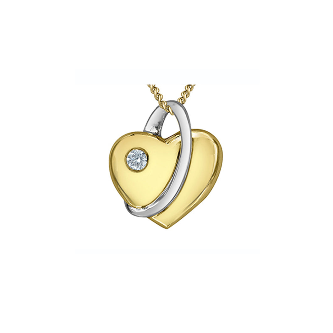 141862 10K Yellow Gold .02CT TW Diamond Heart Pendant