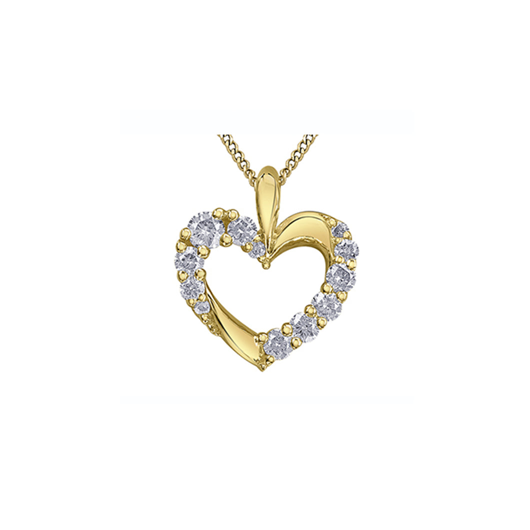 141865 10K Yellow Gold .15CT TW Diamond Heart Pendant