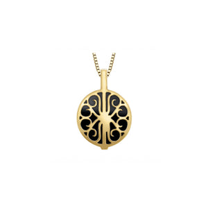 170239 OUT OF STOCK, PLEASE ALLOW 3-4 WEEKS FOR DELIVERY 10KT Yellow Gold Onyx & 0.07CT TW Diamond Pendant