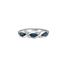 Load image into Gallery viewer, 060245 10KT White Gold Blue Topaz &amp; Diamond Ring
