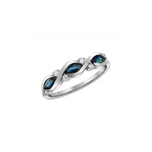 Load image into Gallery viewer, 060245 10KT White Gold Blue Topaz &amp; Diamond Ring
