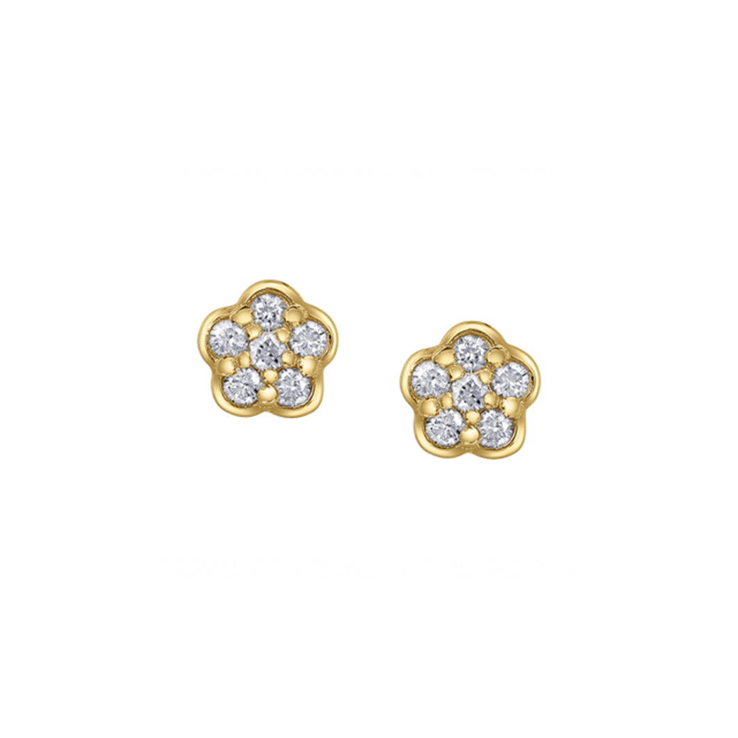 151335 10K Yellow Gold .12CT TW 12 Diamond Stud Earrings