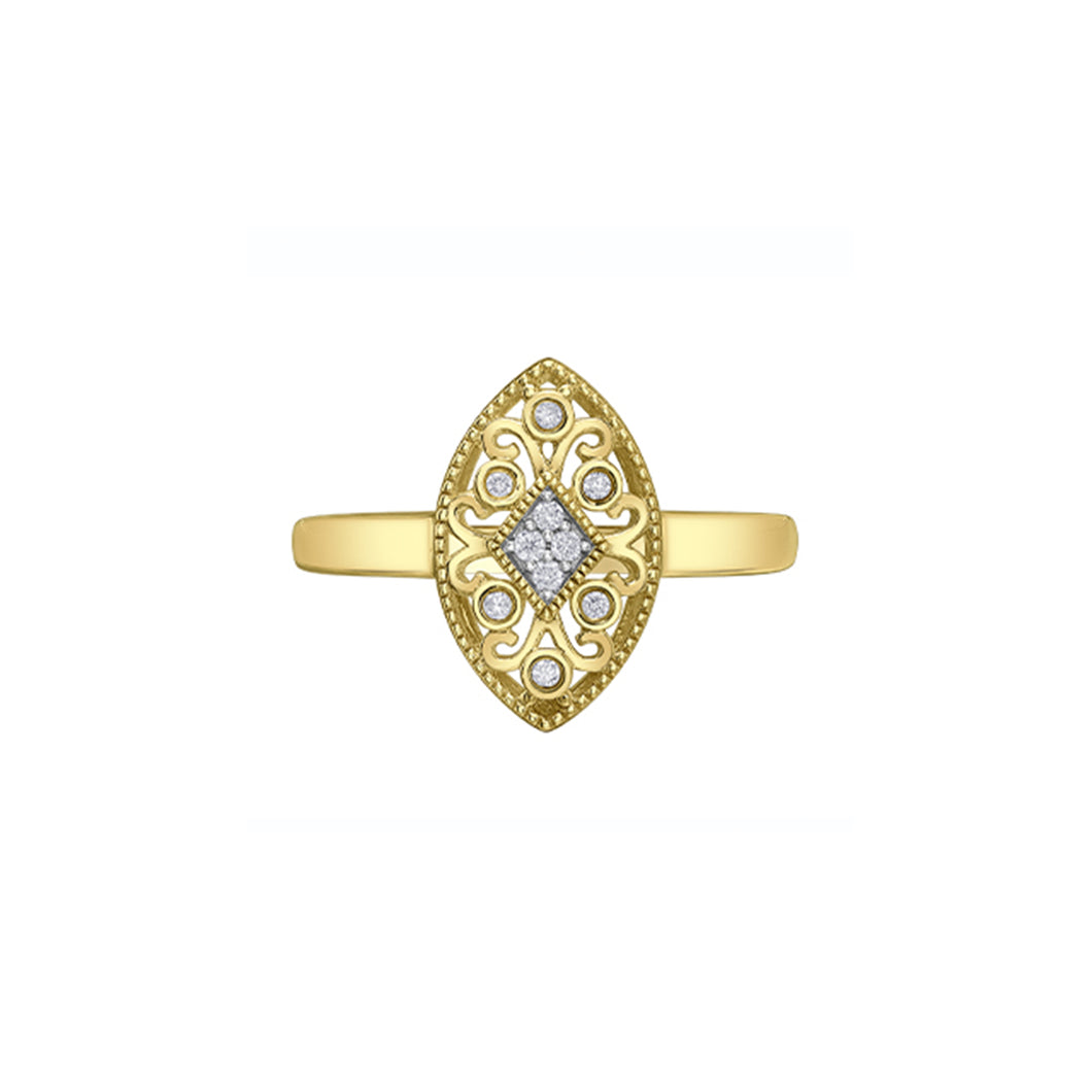 030528 10KT Yellow Gold .05CT TW Diamond Ring