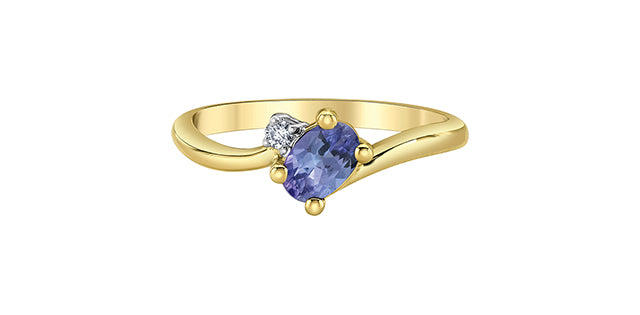 060256 10K Yellow Gold Tanzanite & Diamond Ring