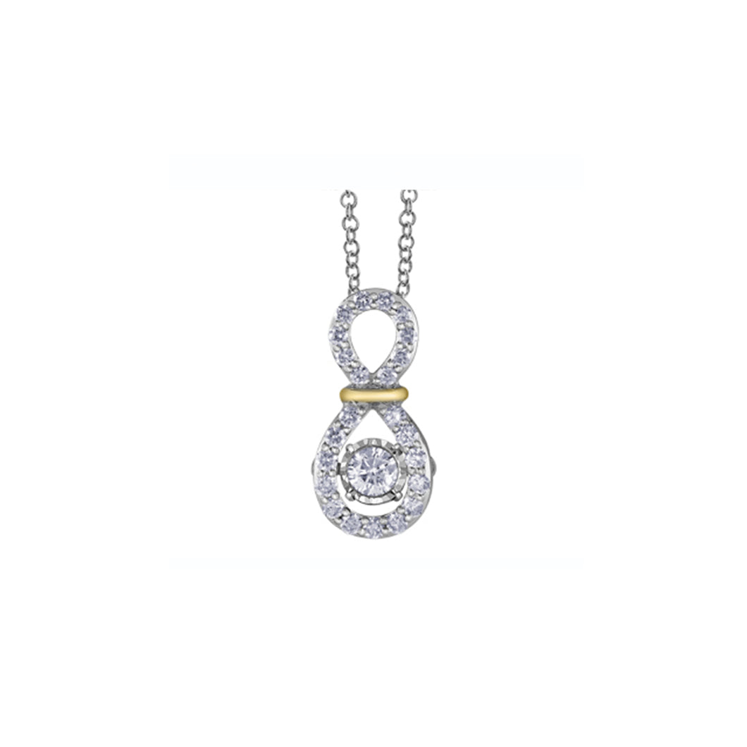 141897 10KT White & Yellow Gold .30CT TW Dancing Diamond Pendant