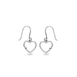 290827 OUT OF STOCK, PLEASE ALOW 3-4 WEEKS FOR DELIVERY Sterling Silver & Diamond Open Heart Earrings