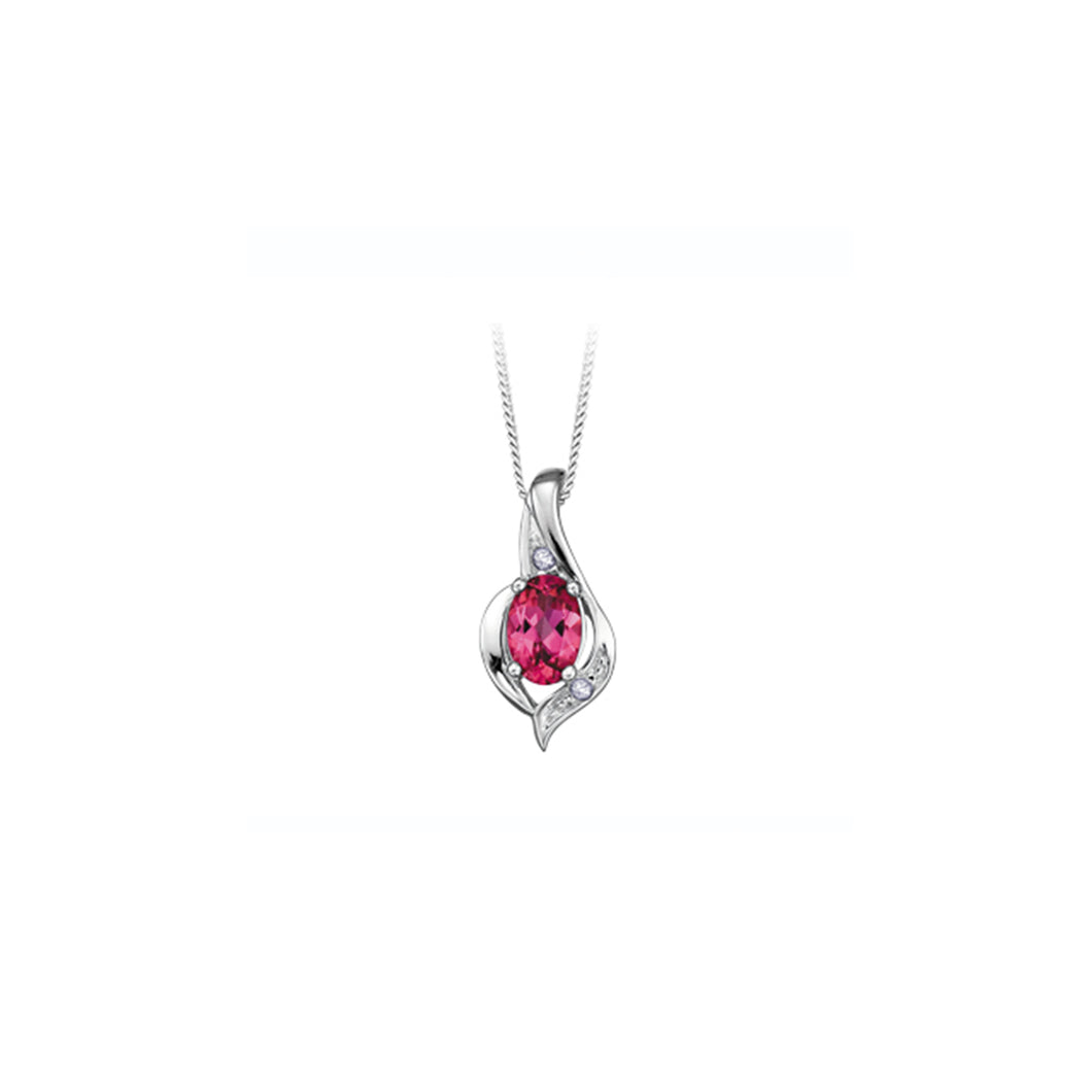 170244  OUT OF STOCK, PLEASE ALLOW 3-4 WEEKS FOR DELIVERY 10K White Gold Ruby & Diamond Pendant