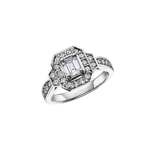 020209 OUT OF STOCK, PLEASE ALLOW 3-4 WEEKS FOR DELIVERY 14K White Gold .50CT TW Emerald Cut Diamond Ring