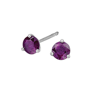 180027 10KT White Gold Amethyst 5mm Stud Earrings