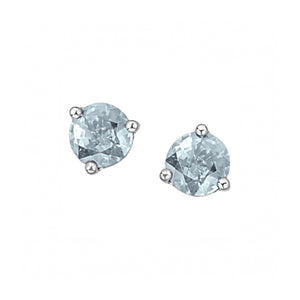 180001 10KT White Gold Aquamarine 5mm Stud Earrings