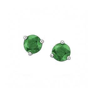 180030 10KT White Gold Emerald 4mm Stud Earrings