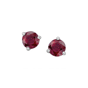 180031 10KT White Gold Garnet 5mm Stud Earrings