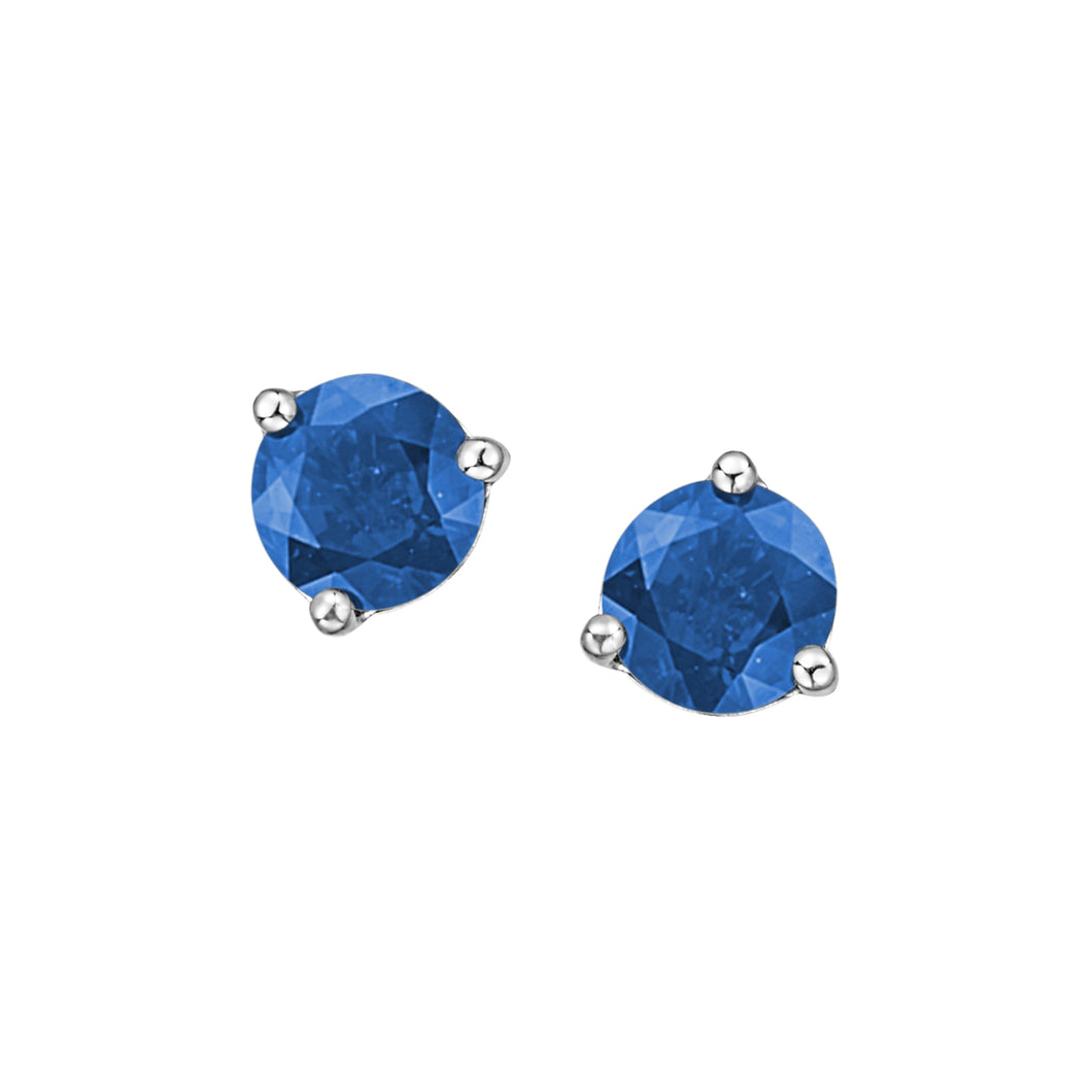 180034 10KT White Gold Sapphire 4mm Stud Earrings