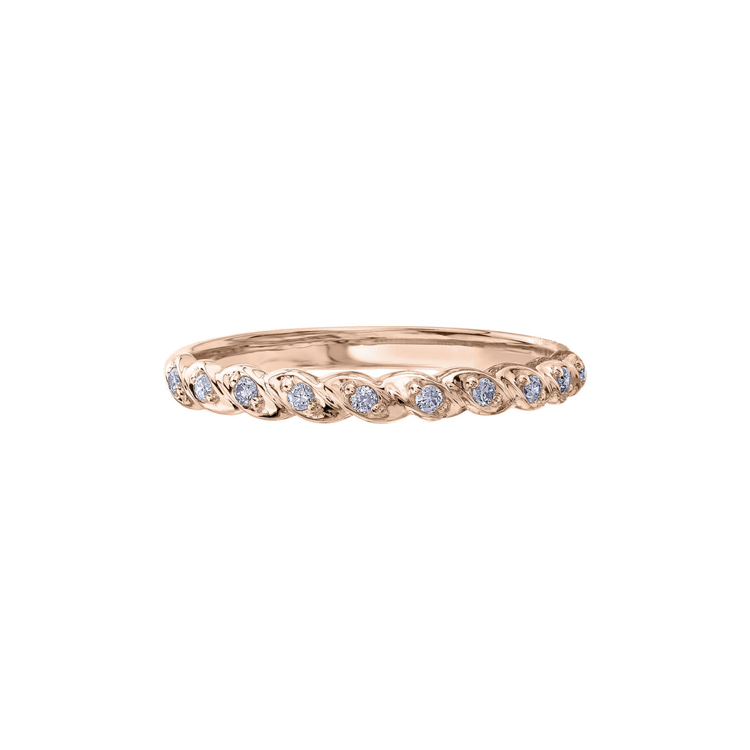 030413 10KT Rose Gold & 0.08CT TW Diamond Ring