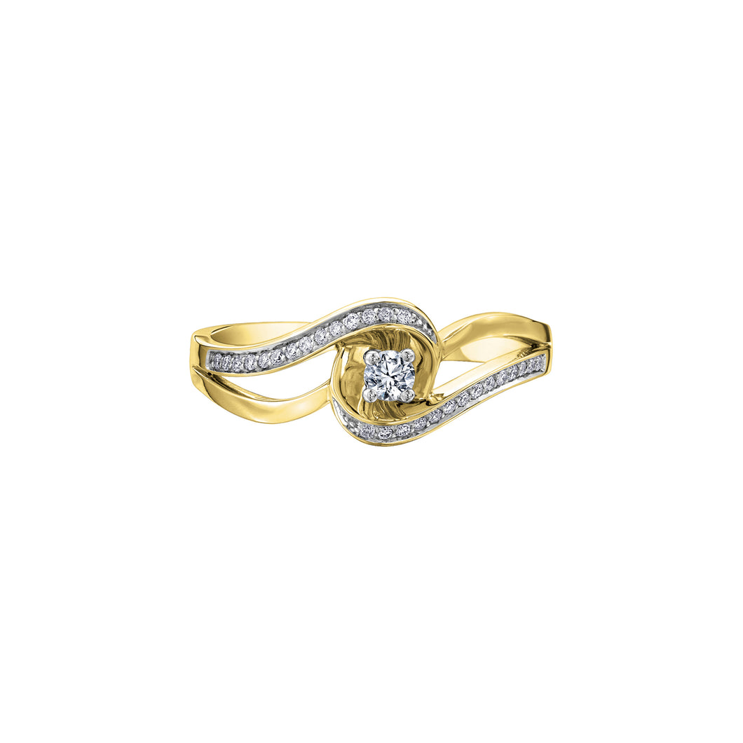 030098 10K Yellow Gold .17CT TW Diamond Ring