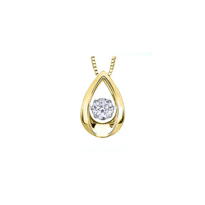 141697 OUT OF STOCK PLEASE ALLOW 3-4 WEEKS FOR DELIVERY 10KT Yellow & White Gold 0.05CT TW Dancing Diamond Pendant