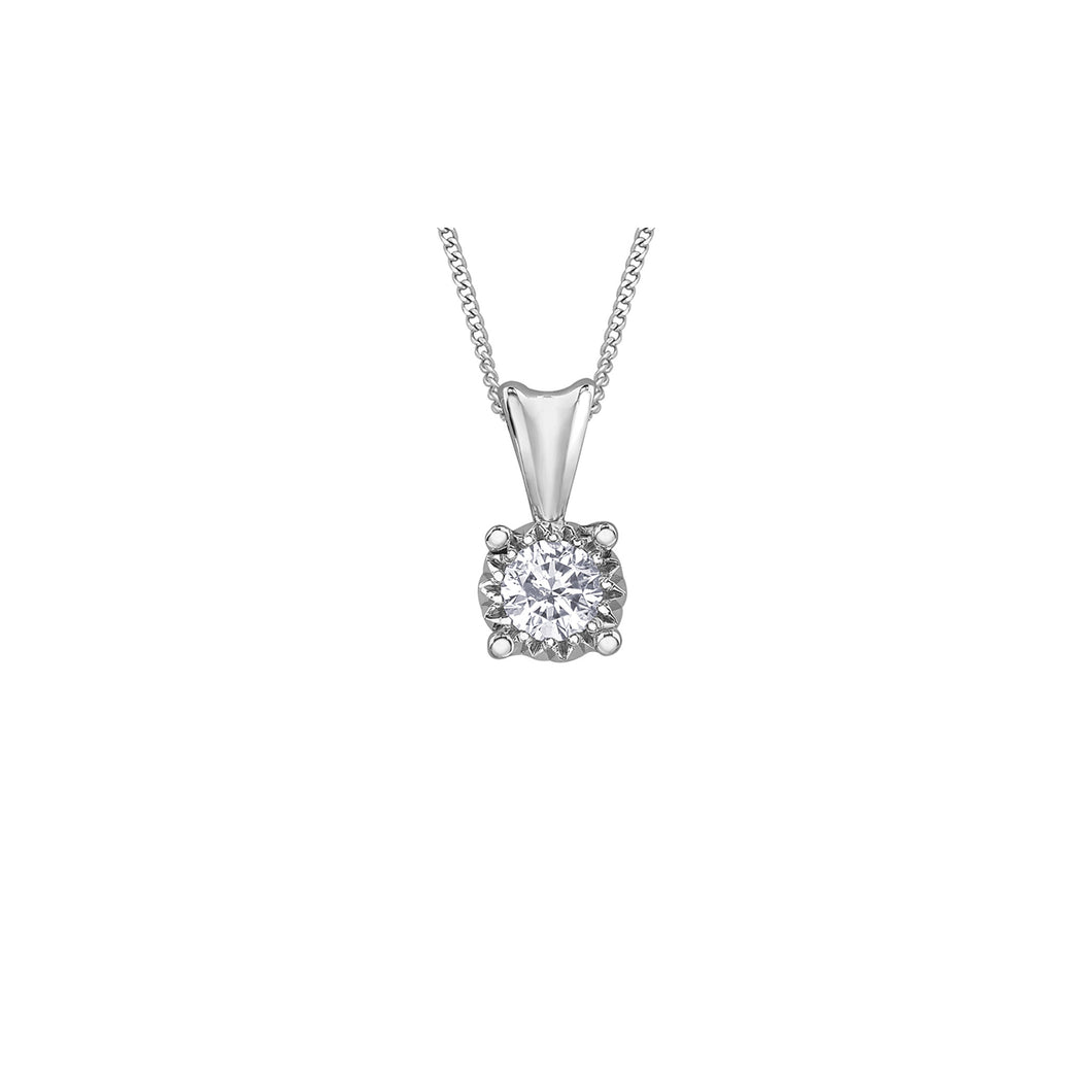 141092 10KT White Gold .07CT TW Diamond Pendant