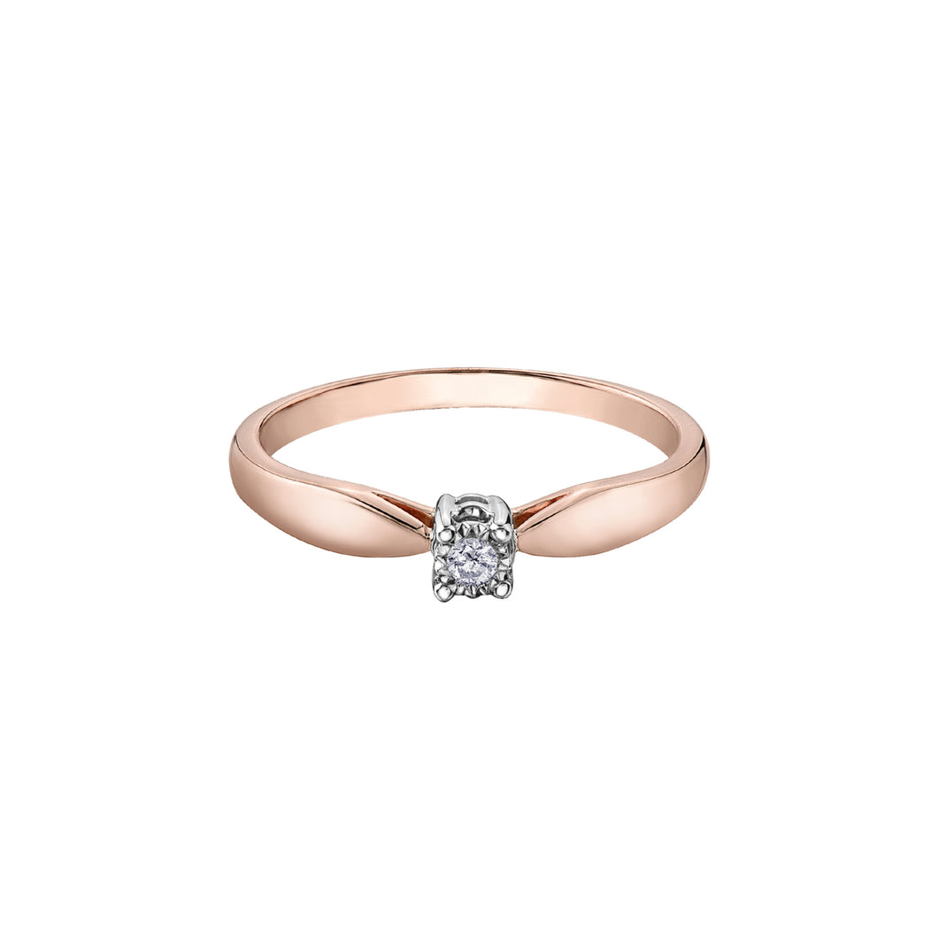030017 OUT OF STOCK PLEASE ALLOW 3-4 WEEKS FOR DELIVERY 10KT Rose Gold .03CT TW Diamond Ring